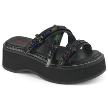 Cargar imagen en el visor de la galería, Sandalias Demonia EMILY-07 Negro Piel vegana-Holo Pat