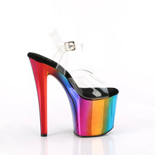 Load image into Gallery viewer, Tacones Pleaser ENCHANT-708RC Transparente Rainbow Cromo