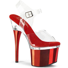 Carregar imagem no visualizador da galeria, Tacones Pleaser ESTEEM-708 Transparente Rojo Cromo