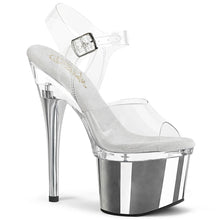 Carregar imagem no visualizador da galeria, Tacones Pleaser ESTEEM-708 Transparente Plata Cromo