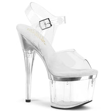 Carregar imagem no visualizador da galeria, Tacones Pleaser ESTEEM-708 Transparente Plata Cromo