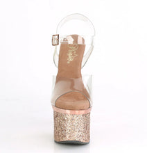 Carregar imagem no visualizador da galeria, Tacones Pleaser ESTEEM-708CHLG Transparente Oro Rosa
