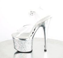 Cargar imagen en el visor de la galería, Tacones Pleaser ESTEEM-708CHLG Transparente Plata Cromo