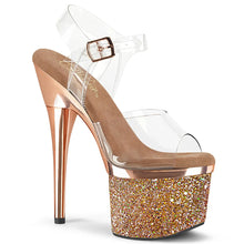 Carregar imagem no visualizador da galeria, Tacones Pleaser ESTEEM-708CHLG Transparente Oro Rosa