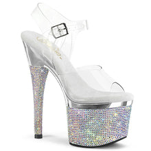 Load image into Gallery viewer, Tacones Pleaser ESTEEM-708DM Transparente Plata Cromo
