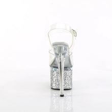 Cargar imagen en el visor de la galería, Tacones Pleaser ESTEEM-708LG Transparente Plata Purpurina