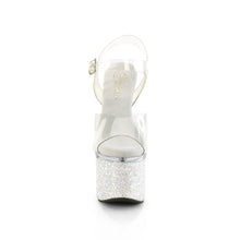 Carregar imagem no visualizador da galeria, Tacones Pleaser ESTEEM-708LG Transparente Blanco Purpurina
