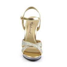 Cargar imagen en el visor de la galería, Tacones Fabulicious FLAIR-419(G) Dorado Purpurina Transparente