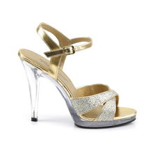 Cargar imagen en el visor de la galería, Tacones Fabulicious FLAIR-419(G) Dorado Purpurina Transparente