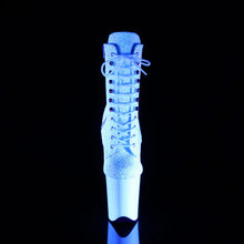 Carregar imagem no visualizador da galeria, Tacones Pleaser FLAMINGO-1020LG Neon Blanco Purpurina
