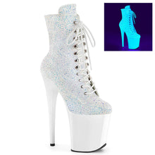 Carregar imagem no visualizador da galeria, Tacones Pleaser FLAMINGO-1020LG Neon Blanco Purpurina