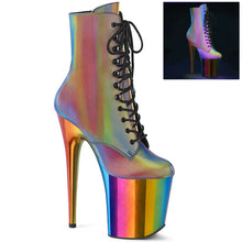 Load image into Gallery viewer, Tacones Pleaser FLAMINGO-1020RC Rainbow Reflective Cromo