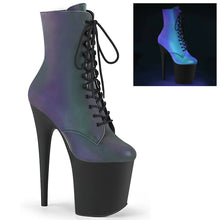 Cargar imagen en el visor de la galería, Tacones Pleaser FLAMINGO-1020REFL Verde Reflective Negro