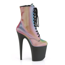 Load image into Gallery viewer, Tacones Pleaser FLAMINGO-1020REFL Rainbow Reflective Negro