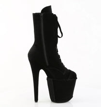 Load image into Gallery viewer, Tacones Pleaser FLAMINGO-1045VEL Negro Velvet