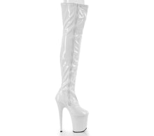 Cargar imagen en el visor de la galería, Botas Pleaser FLAMINGO-3000 - Blanco charol elástico / Blanco