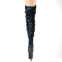 Cargar imagen en el visor de la galería, Tacones Pleaser FLAMINGO-3004 Verde Iridescent Sequins