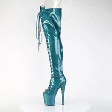 Load image into Gallery viewer, Tacones Pleaser FLAMINGO-3021GP Teal Purpurina Charol