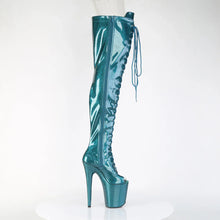 Load image into Gallery viewer, Tacones Pleaser FLAMINGO-3021GP Teal Purpurina Charol