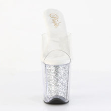 Cargar imagen en el visor de la galería, Tacones Pleaser FLAMINGO-801G Transparente Plata Purpurina
