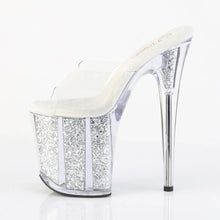 Cargar imagen en el visor de la galería, Tacones Pleaser FLAMINGO-801G Transparente Plata Purpurina