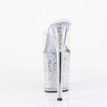 Cargar imagen en el visor de la galería, Tacones Pleaser FLAMINGO-801G Transparente Plata Purpurina
