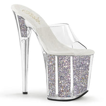 Cargar imagen en el visor de la galería, Tacones Pleaser FLAMINGO-801G Transparente Plata Purpurina