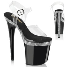 Carregar imagem no visualizador da galeria, Tacones Pleaser FLAMINGO-808MLS Transparente Negro