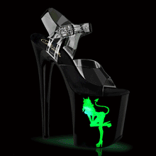 Cargar imagen en el visor de la galería, Tacones Pleaser FLAMINGO-808NLDG Transparente Negro