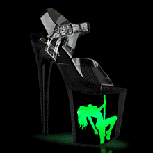 Cargar imagen en el visor de la galería, Tacones Pleaser FLAMINGO-808NLSG Transparente Negro