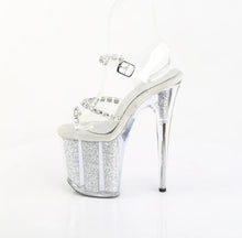 Cargar imagen en el visor de la galería, Tacones Pleaser FLAMINGO-808PREM-STN Transparente Plata Purpurina