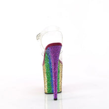 Cargar imagen en el visor de la galería, Tacones Pleaser FLAMINGO-808RBG Transparente Rainbow Purpurina