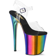 Cargar imagen en el visor de la galería, Tacones Pleaser FLAMINGO-808RC Transparente Rainbow Cromo