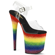 Carregar imagem no visualizador da galeria, Tacones Pleaser FLAMINGO-808RG-04 Transparente Rainbow Purpurina