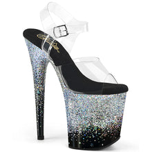 Carregar imagem no visualizador da galeria, Tacones Pleaser FLAMINGO-808SS Transparente Negro Plata