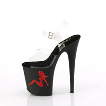 Cargar imagen en el visor de la galería, Tacones Pleaser FLAMINGO-808TGRS Transparente Negro Rojo