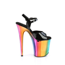 Cargar imagen en el visor de la galería, Tacones Pleaser FLAMINGO-809RC Negro Charol Rainbow