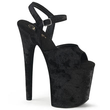 Carregar imagem no visualizador da galeria, Zapatos Pleaser FLAMINGO-809WR Blk Shimmering Fabric/Blk