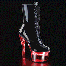 Carregar imagem no visualizador da galeria, Tacones Pleaser FLASHDANCE-1020-7 Negro Charol Transparente