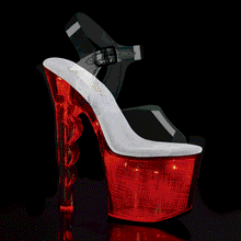 Load image into Gallery viewer, Tacones Pleaser FLASHDANCE-708SCH Transparente Plata Hologram