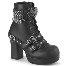 Load image into Gallery viewer, Botines Demonia GOTHIKA-66 Negro Piel vegana