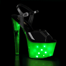 Load image into Gallery viewer, Tacones Pleaser ILLUMINATOR-709 Negro Charol White