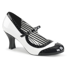 Cargar imagen en el visor de la galería, Tacones Pleaser Pink Label JENNA-06 Blanco Negro Charol