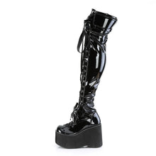 Carregar imagem no visualizador da galeria, Botas (Over the Knee) Demonia KERA-303 Negro Stretch Charol
