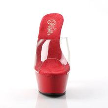 Load image into Gallery viewer, Tacones Pleaser KISS-201 Transparente Rojo