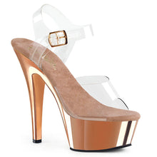 Load image into Gallery viewer, Tacones Pleaser KISS-208 Transparente Oro Rosa