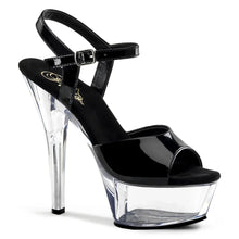 Cargar imagen en el visor de la galería, Tacones Pleaser KISS-209 Negro Charol Transparente