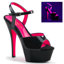 Load image into Gallery viewer, Tacones Pleaser KISS-209TT Negro Charol Neon