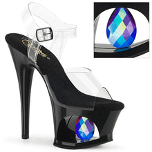 Cargar imagen en el visor de la galería, Tacones Pleaser MOON-708DIA Transparente Negro