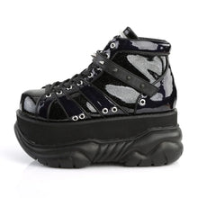 Carregar imagem no visualizador da galeria, Zapatos con plataforma Demonia NEPTUNE-100 Negro Glitter-Plata/Piel vegana